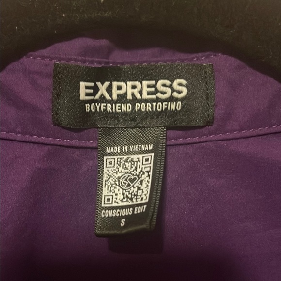 Express Purple Long Sleeve Button Down Shirt - Picture 2 of 6